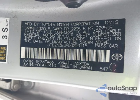 2013 Toyota Prius V Two из США, поврежденный, VIN JTDZN3EU9D3223115